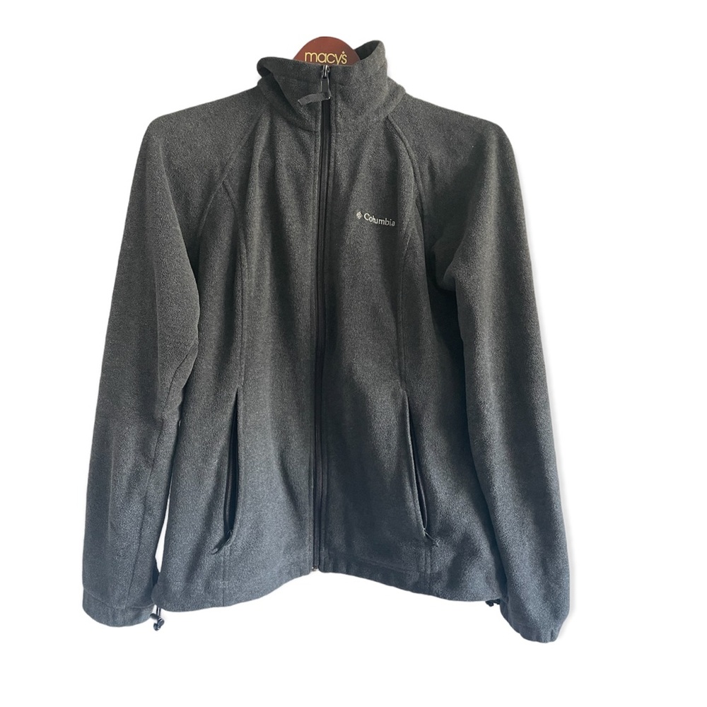 Columbia Sportswear Full Zip Fleece Jacket Womens Size M Gray Zipper‎ Pockets